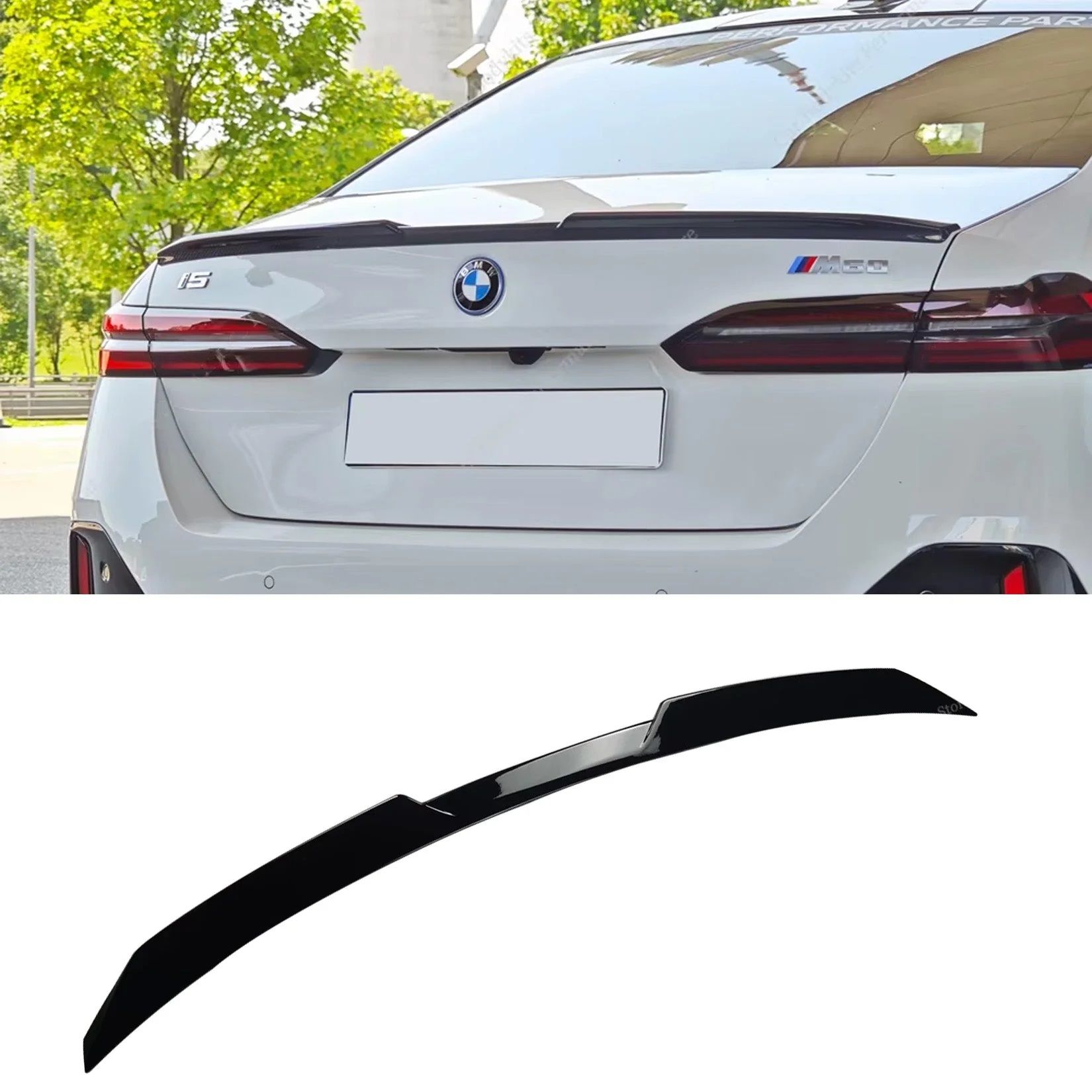 Bmw g60 m5 yarasa bagaj üstü spoiler siyah boyalı plastik 2024+