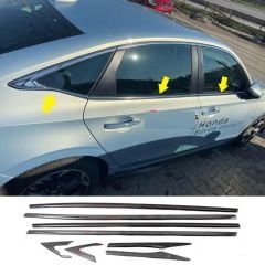 Honda civic fe1 cam kenar krom çıtası nikelajı 2021+ 8 parça