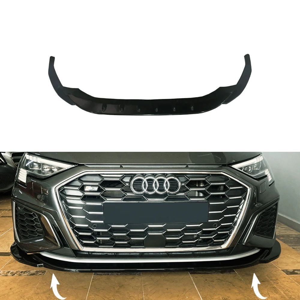 Audi a3 8y ön tampon altı lip flap pianoblack siyah 2021+