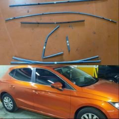 Seat ibiza cam çerçevesi kenar çıtası krom tamtur 2017+ 14 parça