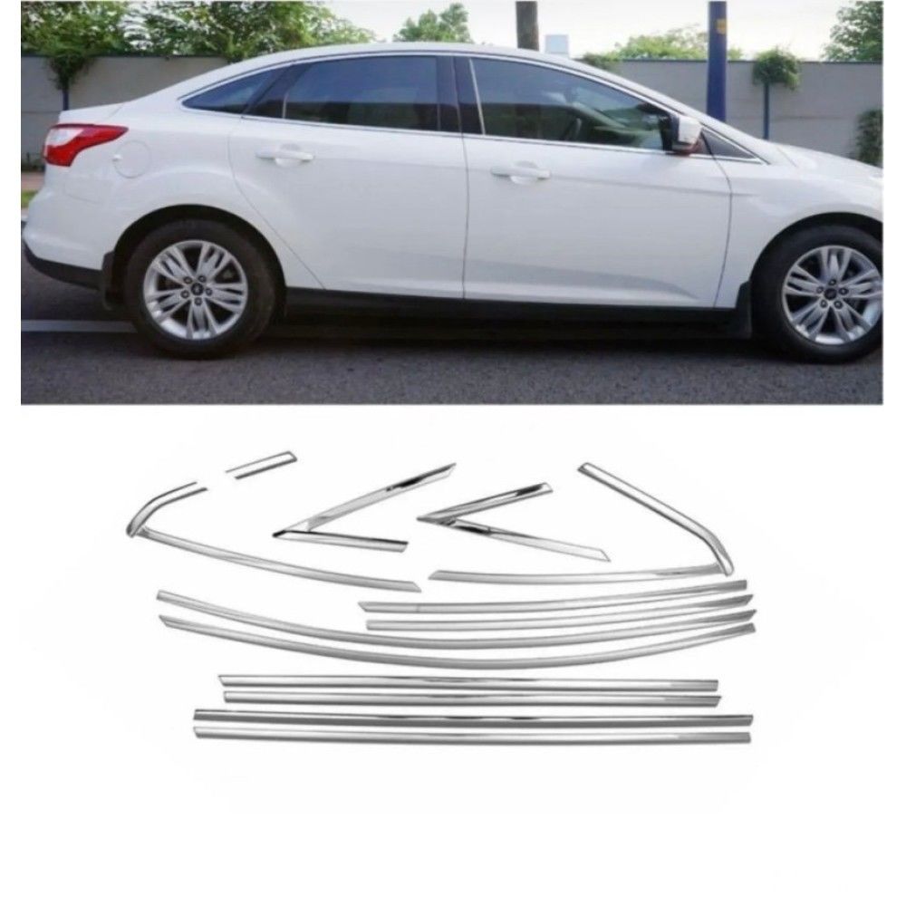 Ford focus 3 cam çerçevesi kenar çıtası krom tamtur 2011/ 2018 sedan 12 parça