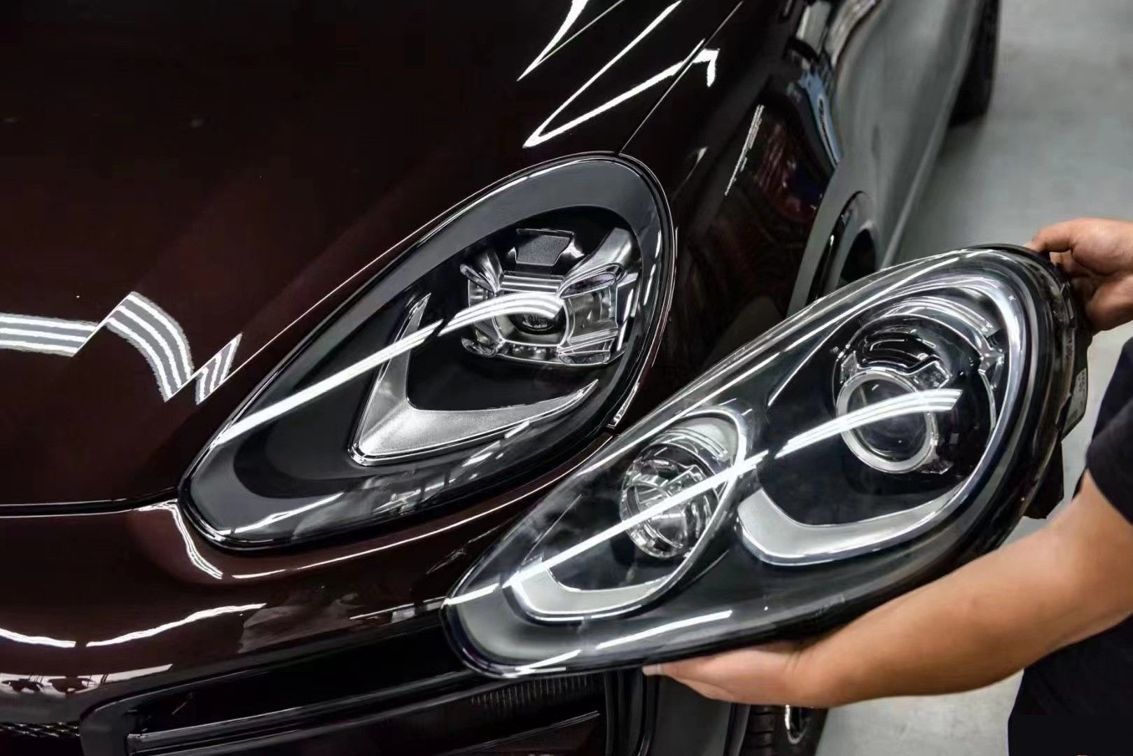 Porsche cayenne ön far lambası 2018 facelift görünüm 2014 / 2017