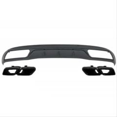 Mercedes w205 c63 difüzör ve egzoz ucu standart tampon için