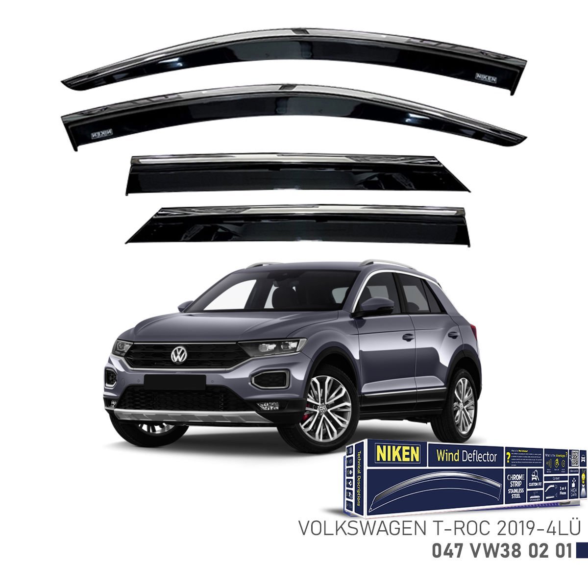 Vw troc cam rüzgarlığı kromlu 2019+  niken
