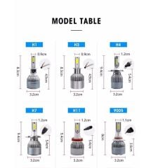 H7 led xenon far aydınlatma seti şimşek etkili c6 venom