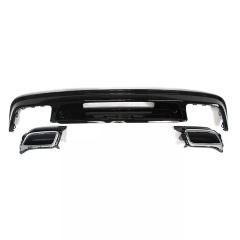 Vw tiguan rline arka tampon difüzör çift çıkış 2016+ pianoblack