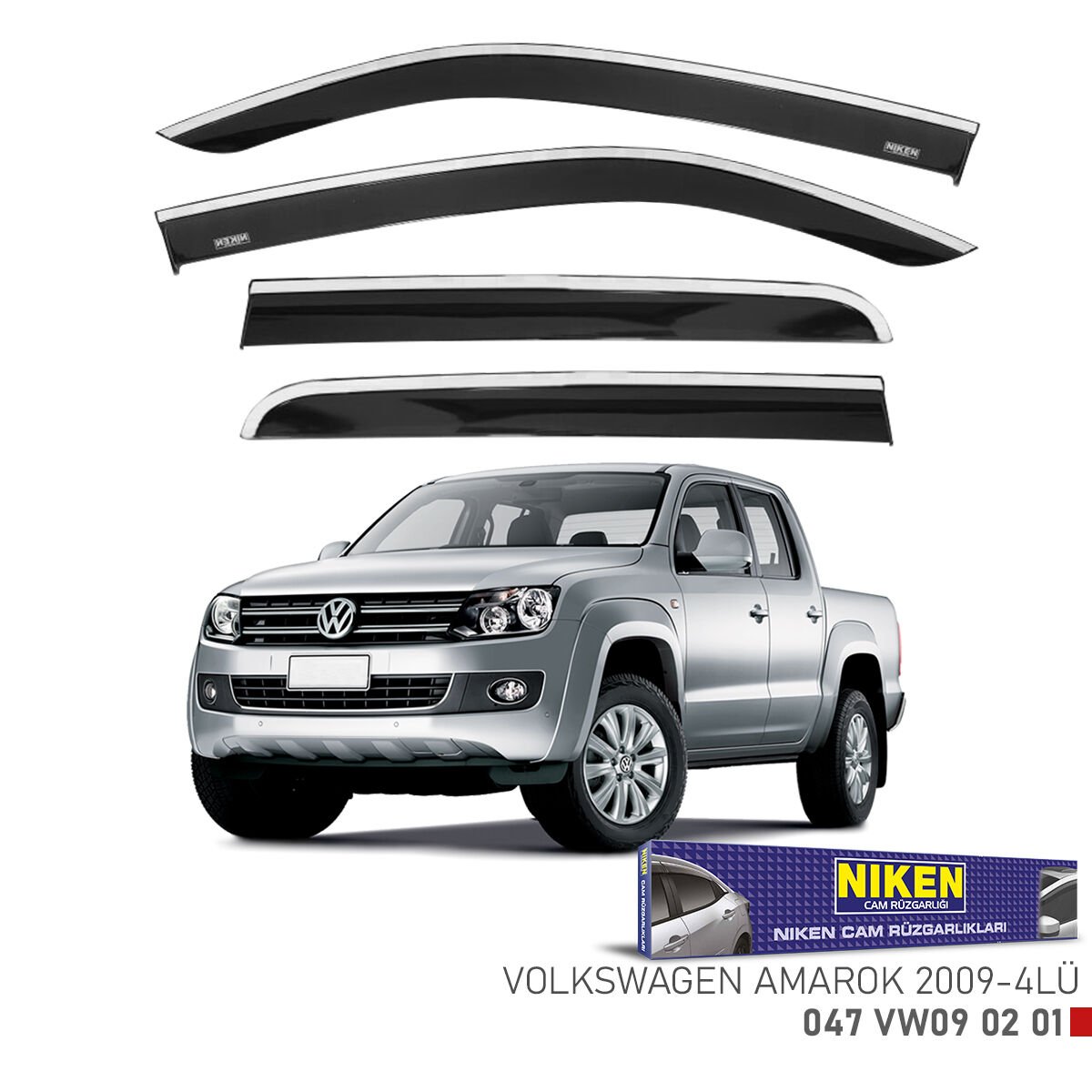 Vw amarok cam rüzgarlığı kromlu niken