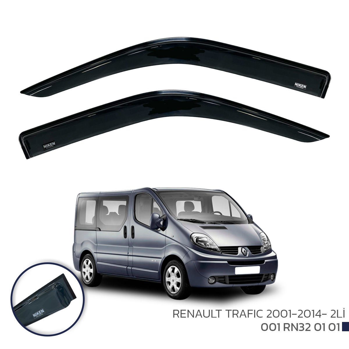Renault Trafic cam rüzgarlığı oem 2001 / 2015 NİKEN 2'li