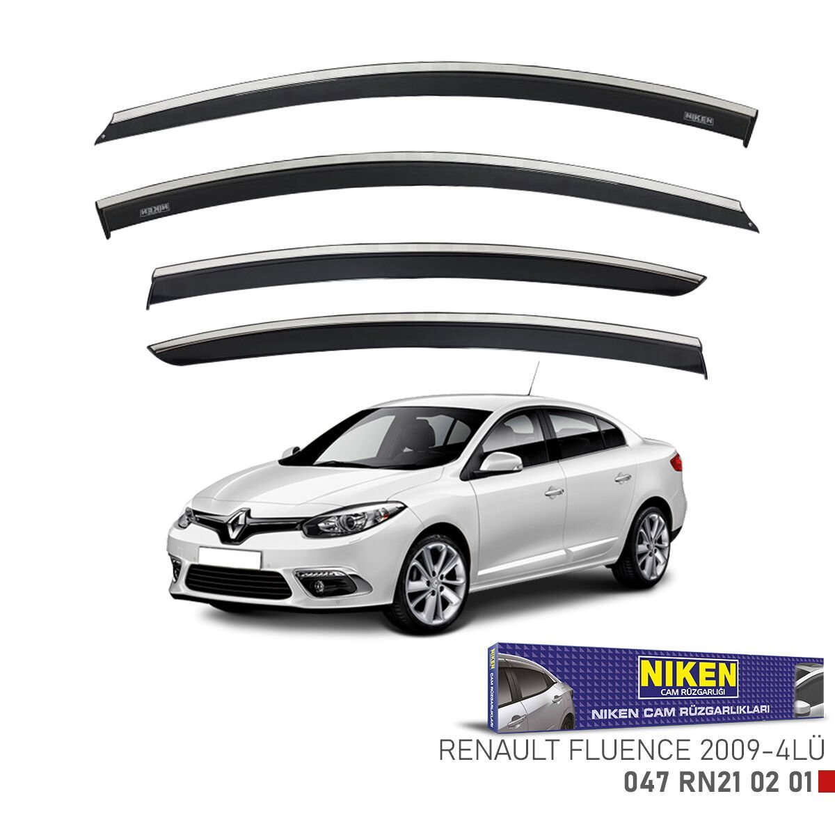 Renault fluence cam rüzgarlığı kromlu niken