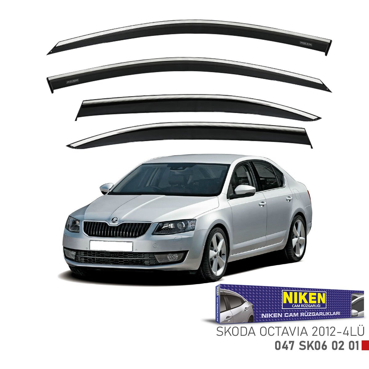 Skoda octavia cam rüzgarlığı kromlu 2013+ niken