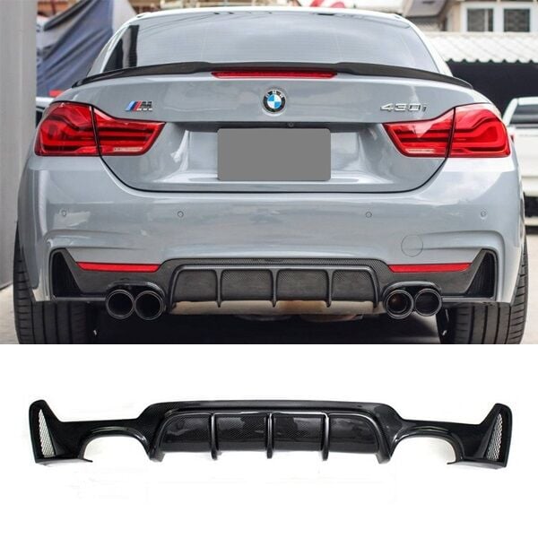 Bmw f32 f33 f36 arka tampon difüzörü 4 çıkış pianoblack 4 serisi