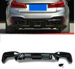 Bmw g30 f90 m5 arka tampon difüzörü competition 2016+ pianoblack