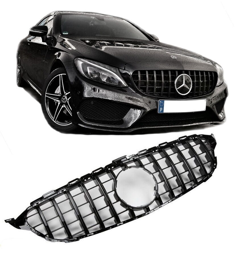 Mercedes w205 gtr ön panjur ızgara seti siyah 2014 / 2018 c serisi