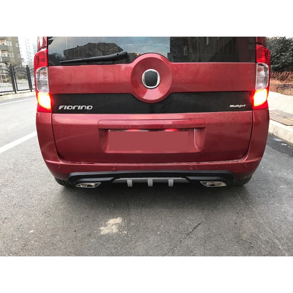 Fiat fiorino difüzör arka tampon çift çıkış egzoz gri