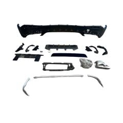 Mercedes w254 suv glc63 arka tampon difüzörü ve egzoz ucu seti silver