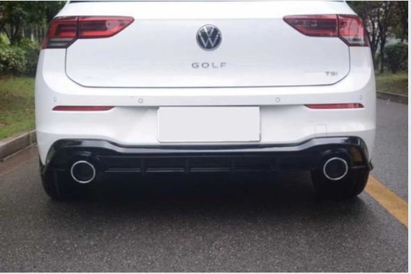 Vw golf 8 arka tampon difüzörü çift çıkış piano black 2021+