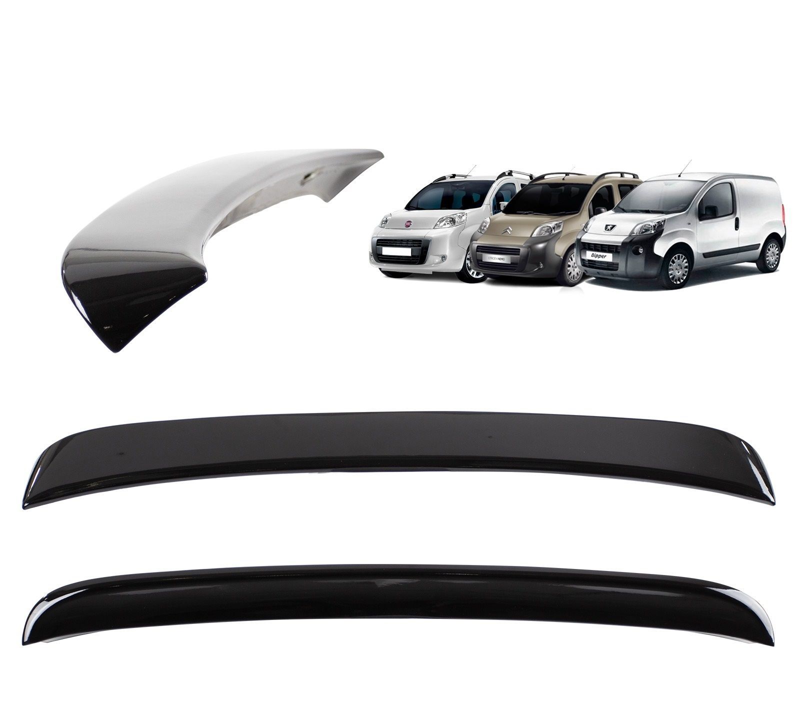 Citroen nemo bagaj üstü spoiler siyah boyalı plastik