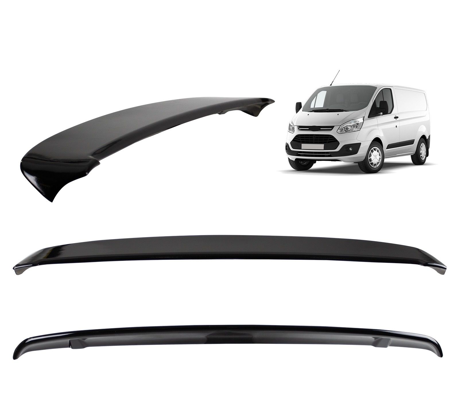Ford custom bagaj üstü spoiler siyah boyalı plastik