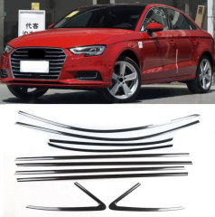 Audi a3 sedan cam çerçevesi kenar çıtası krom tamtur 2013+ 10 parça