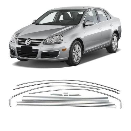 Vw jetta cam çerçevesi kenar çıtası krom tamtur 2005 / 2011 8 parça