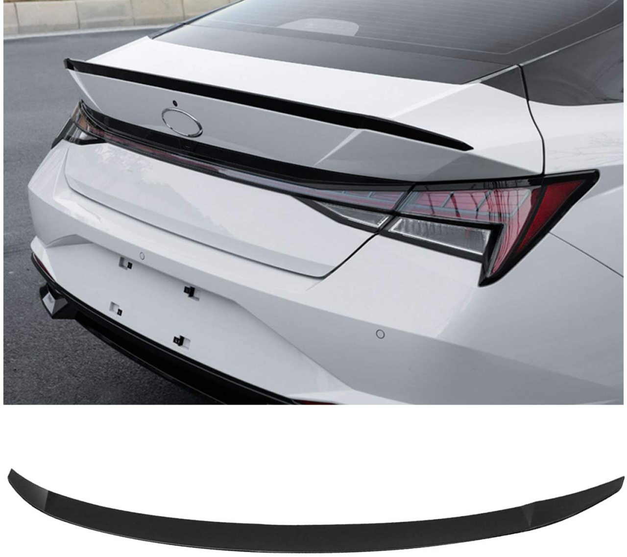 Hyundai elantra bagaj üstü spoiler pianoblack boyalı 2021+