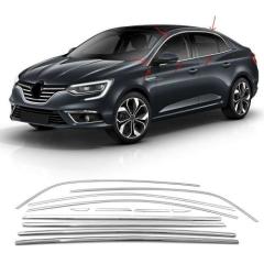 Renault megane 4 sedan cam çerçevesi kenar çıtası krom tamtur 12 parça