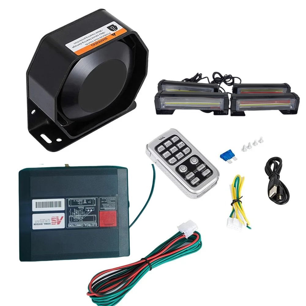 17 flaş fonksiyonlu 300w siren 4 çakarlı kırmızı-mavi-beyaz / SSSR55