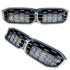 Bmw g20 lci diamond ön panjur ızgara gri 2023+
