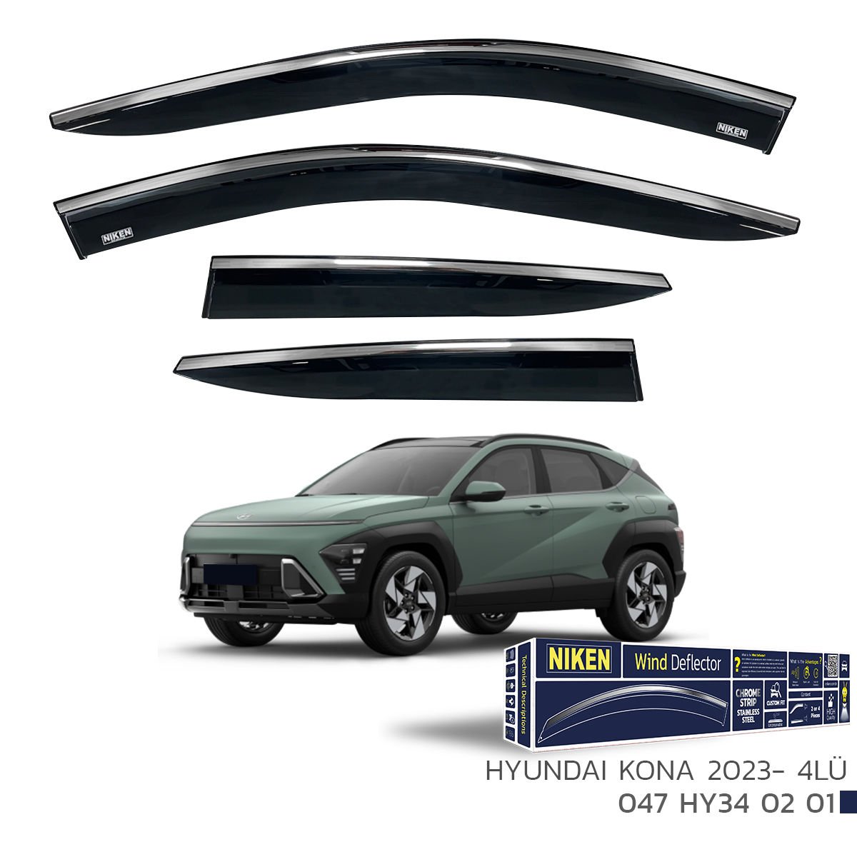 Hyundai kona cam rüzgarlığı kromlu niken 2023+