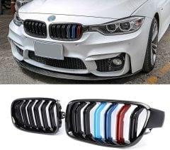 Bmw F30 ön panjur böbrek m şeritli renkli 2012 / 2018