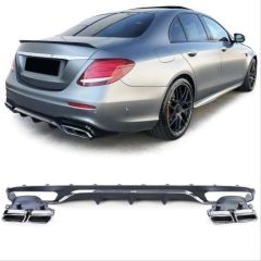 MERCEDES W213 E63 SILVER DIFÜZÖR & EGZOZ SETI(AMG) 2017+ & SILVER EGZOZ ILE