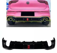 Vw golf 8 gti arka tampon difüzörü ledli ışıklı piano black 2021+