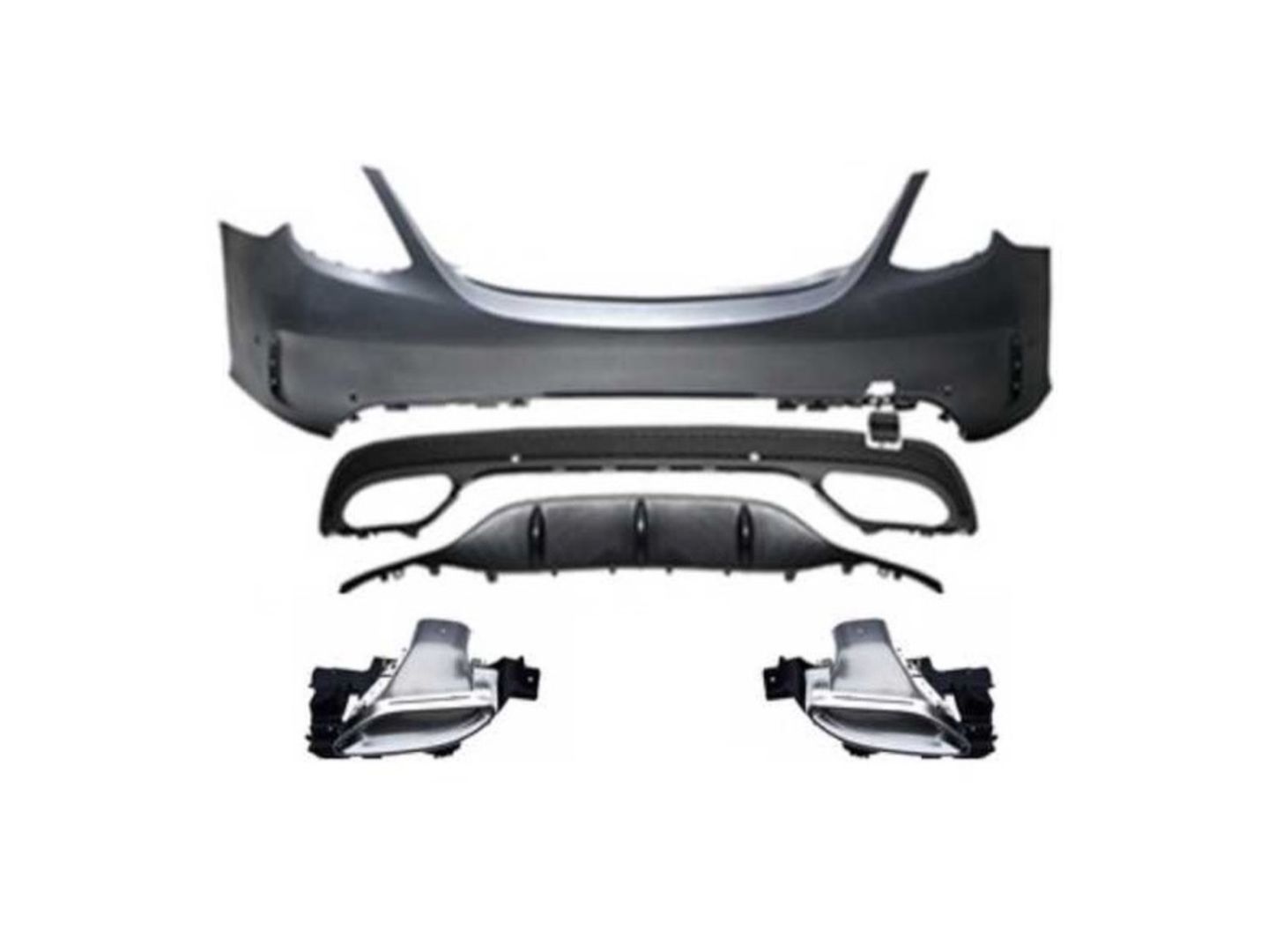 Mercedes w205 facelift amg arka tampon ve egzoz seti 2019+