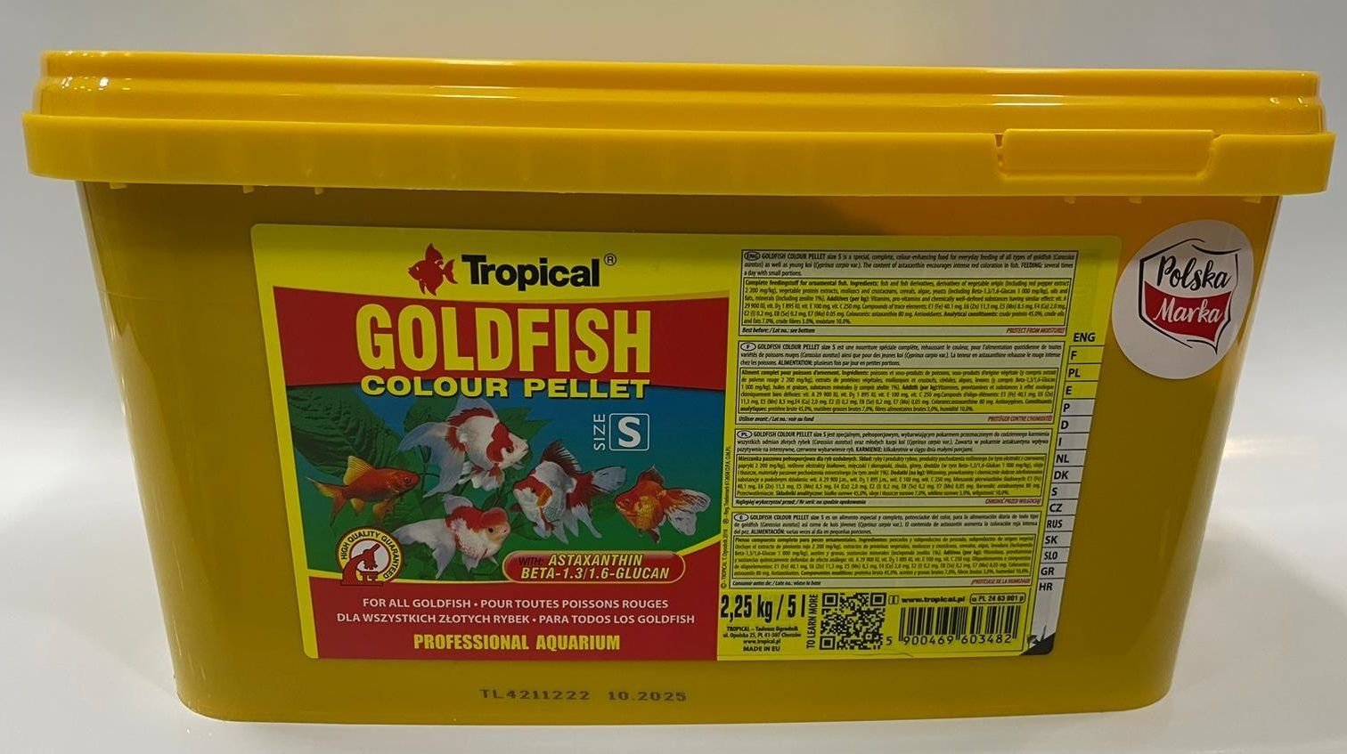 TROPICAL Goldfish Colour Pellet Size S 5 L / 1.8 KG