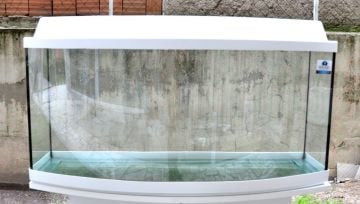 Plastik Kapaklı Bombeli Beyaz Akvaryum 1 M