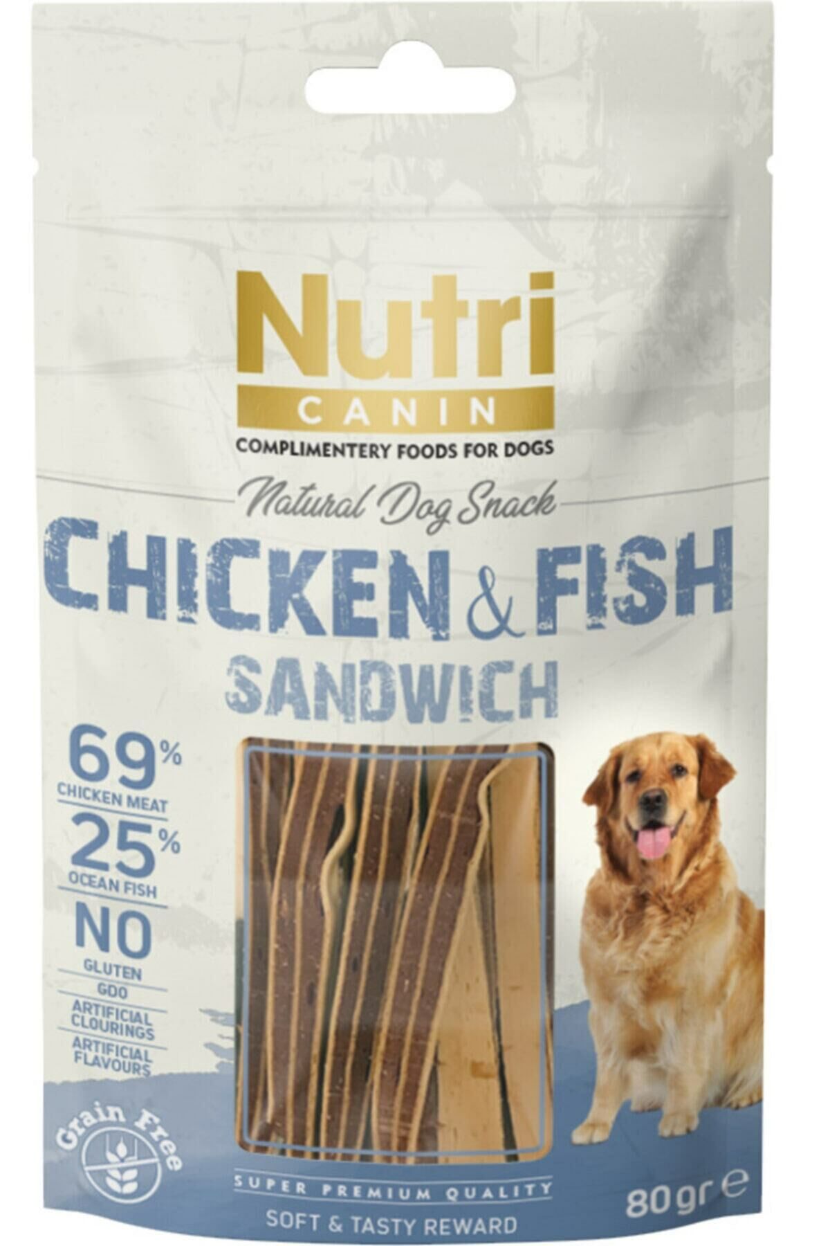 Chicken&fish Sandwich Natural Dog Snack Grain Free Kurutulmuş Tavuk Ve Balıklı Sandviç Tahılsız Köpe