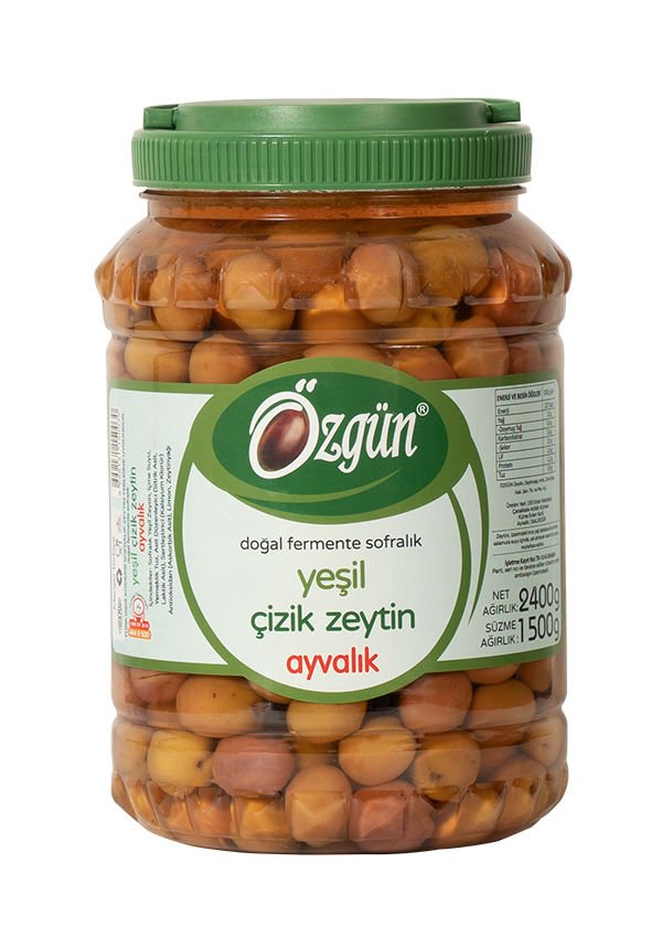 Ayvalık Çizik Yeşil Zeytin - 2 lik Pet Kav. - Özgün Zeytin