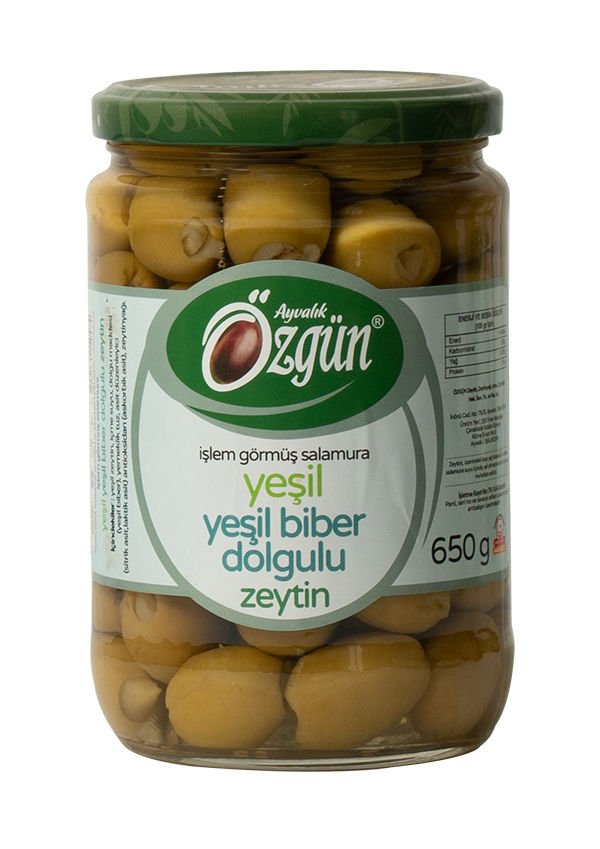 Yeşil Biber Dolgulu Zeytin - 1/2 Lik Cam Kav.