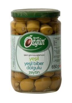 Yeşil Biber Dolgulu Zeytin - 1/2 Lik Cam Kav.