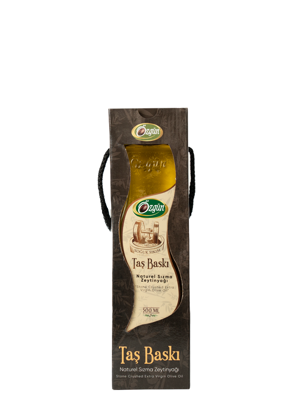 Taş Baskı Zeytinyağı - 500 ml Kıvrımlı Şişe