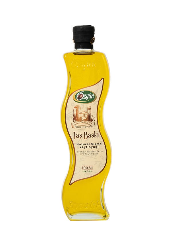 Taş Baskı Zeytinyağı - 500 ml Kıvrımlı Şişe
