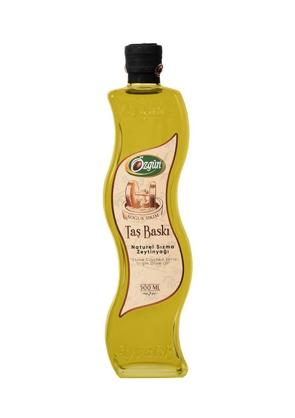 Taş Baskı Zeytinyağı - 500 ml Kıvrımlı Şişe