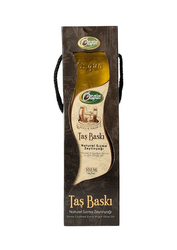 Taş Baskı Zeytinyağı - 500 ml Kıvrımlı Şişe