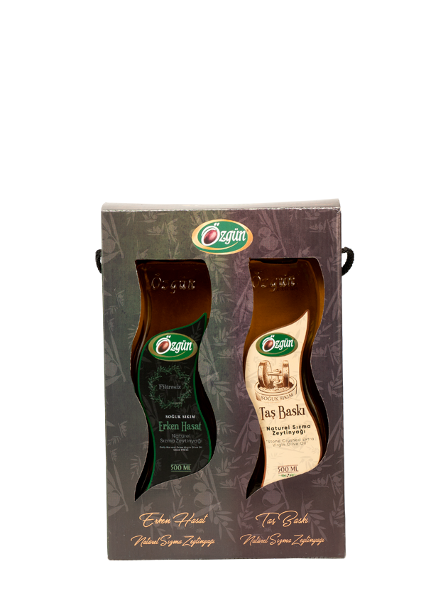Taş Baskı & Erken Hasat Zeytinyağı - 2 li Paket