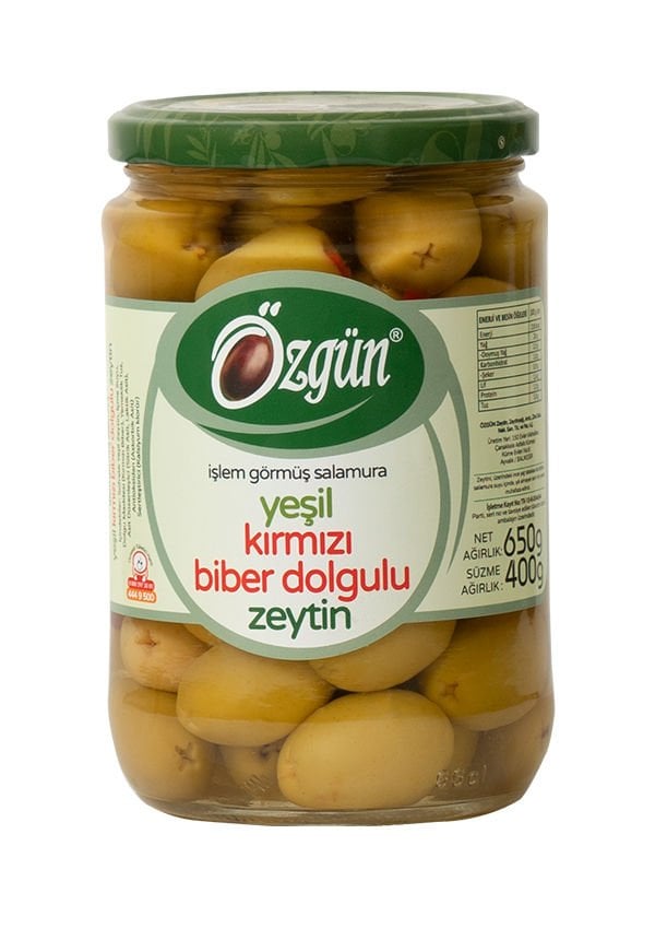 Kırmızı Biber Dolgulu Zeytin - 1/2 Cam Kav.