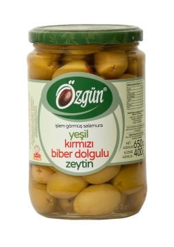 Kırmızı Biber Dolgulu Zeytin - 1/2 Cam Kav.