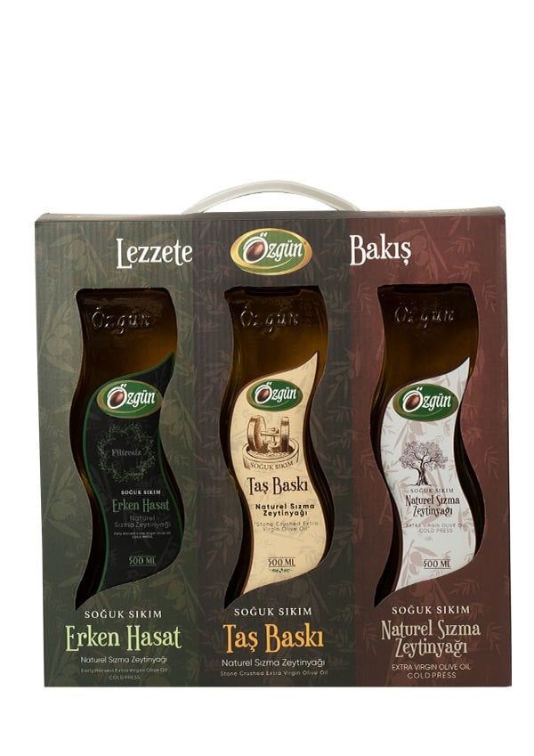 Taş Baskı & Naturel Sızma Zeytinyağı & Erken Hasat - 3 lü Paket