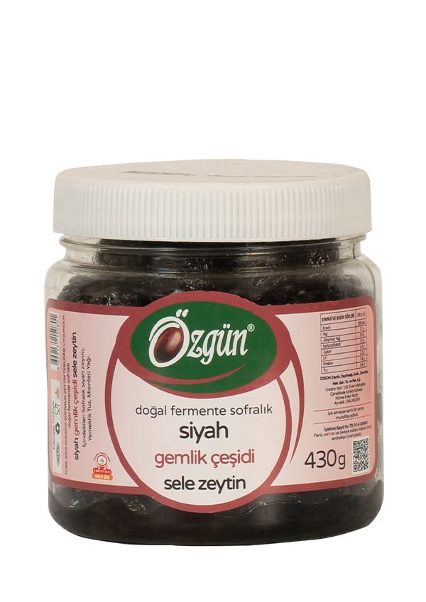 Gemlik Siyah Sele Zeytin - 430 Gr. Pet Kav.