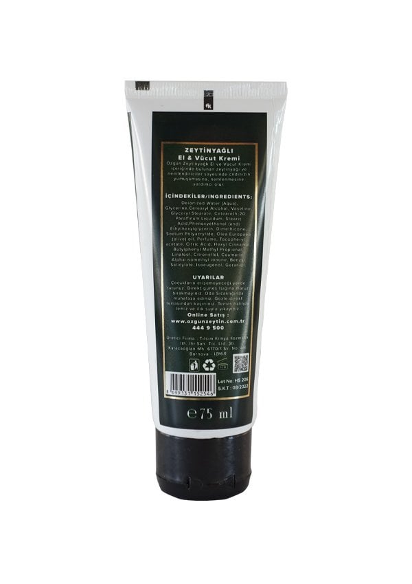 Zeytinyağlı El ve Vücut Kremi - 75 ml Tüp