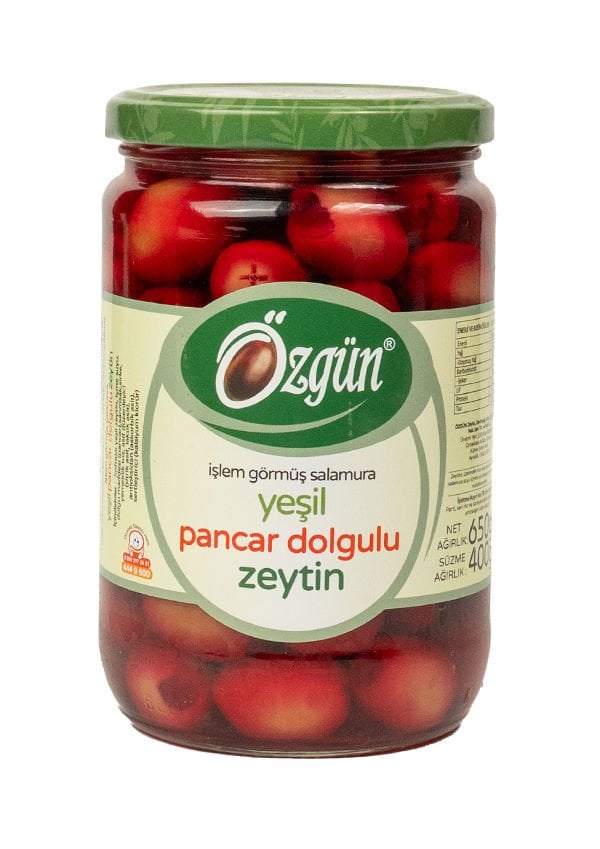 Pancar Dolgulu Zeytin - 1/2 Lik Cam Kav.